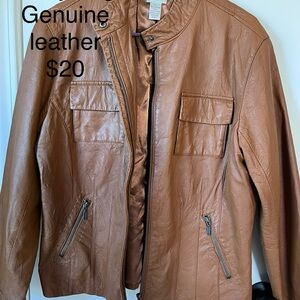 Chico's Tan Leather Jacket